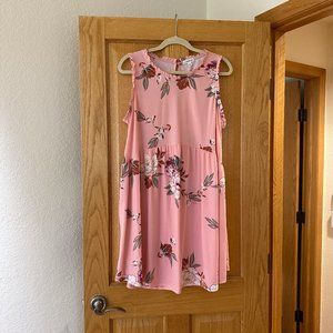 eyeshadow NWT sleeveless Pink floral mini dress plus 1X